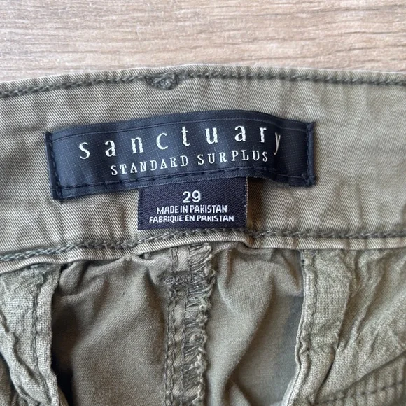 Sanctuary Standard Surplus Cargo Joggers Olive Green Size 29 Vintage Utility - Picture 2 of 9